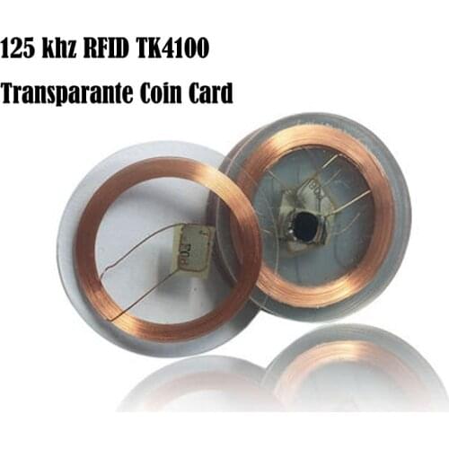 1PCS 125 khz RFID EM4100 TK4100 Transparante Coin Card (25mm) Id-kaart cards for Access Control Tags
