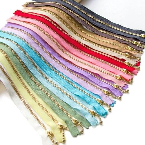 1pcs YKK 3# Gold Tooth Metal Zipper Close-end Non Lock DIY Bag Purse Zipppers Patchwork Accessories