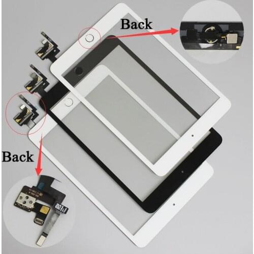 10pcs/lot for iPad mini 1/2 mini 3 Touch Screen Digitizer Assembly with Home Button & Home Flex Cable+ IC Connector