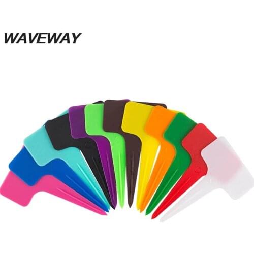 100PCS Plant Tags T Type Plant Markers Colorful Waterproof Label Nursery Garden Labels for Plant Pot Vegetable Seedling Tray