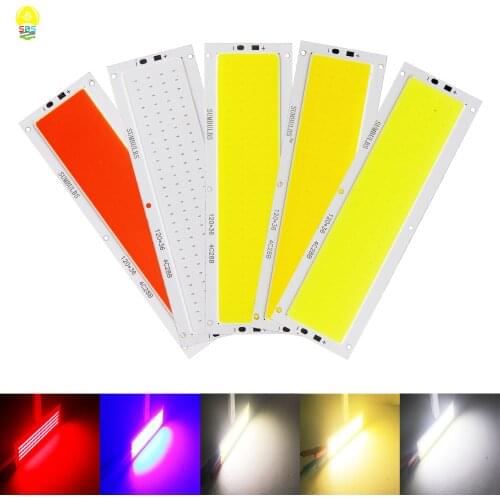 120*36mm Ultra Bright 1300LM 12W COB LED Light Strip 12V DC for DIY Car Lights Work Lamps Home Bulbs bar COB Chip