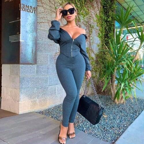 Sexy Matching Two Piece Set Women Stretch Hooded Tracksuit Crop Top Deep V Neck Lounge Suits Outfits Night Club Clubwear 2 Pcs