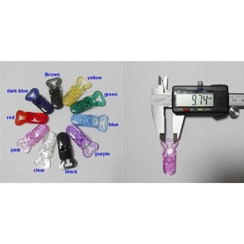 20pcs x 20mm Clear Black Red Purple Transparent Plastic Badge Clips for making Dummy Clips/Straps plastic clip making Id card