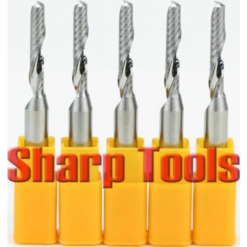 6mm CED4-5mm Single Flute Solid Carbide Slot End Mill Tools CNC Router Cutters Spiral 5pcs Micro Tungsten Acrylic Cutting Bits