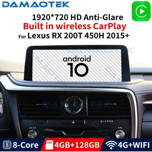DamaoTek 12.3 inch Android 10 car radio For Lexus RX 200T 450H 2015-2020 Android car radio multimedia player wireless carplay