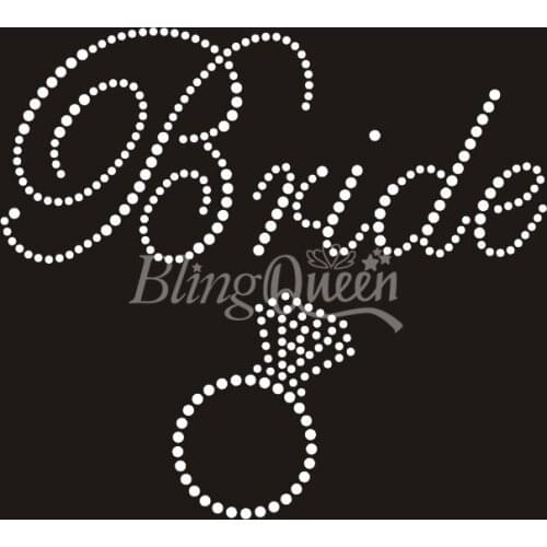 BlingQueen 25pcs/lot Korean Rhinestone Transfers Bride with Ring Design