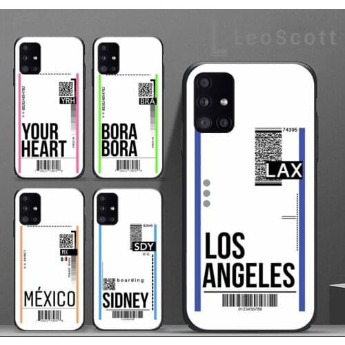Hot World City New York Travel Ticket Label Phone Case For Samsung Galaxy S 7 8 9 10 20 Edge A 6 10 20 30 50 51 70 Note 10 Plus