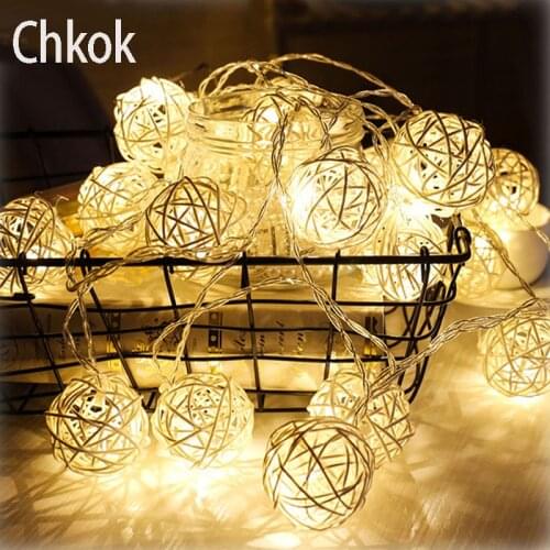 LED Cotton Ball Garland String Lights Christmas Fairy Tale String Lights Holiday Wedding Party Sepak Takraw Decoration Lights
