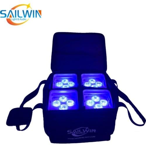 Sailwin SKB Travel Bag For 4X18W RGBWA UV 6in1 APP Phone Control Battery Powered Stage LED Uplighting DJ Lighting Flight Case