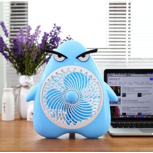 ITAS1351 Cartoon Electric Fan Household Desktop Fan Mini Student Dormitory Page Fan 2 gear Desktop Small Fan LIGHT with 3 blade