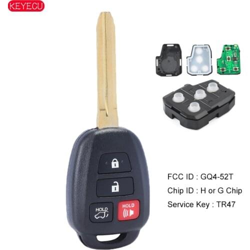 KEYECU FCC: GQ4-52T KYDZ Replacement Keyless Entry Remote Car Key Fob for Toyota Rav4 2013-2018 With H Chip Or G Chip GQ452T