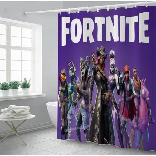 Fortress Night Shower Curtain Fortnites Waterproof Bathroom Partition Curtain 3D Digital Printing Bath Curtain Christmas Gifts