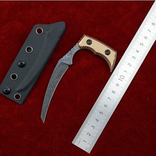 LEMIFSHE L051 D2 Blade Aviation Aluminum Handle Fixed Blade Hunting Tactical Knife KYDEX Sheath Survival EDC Tool