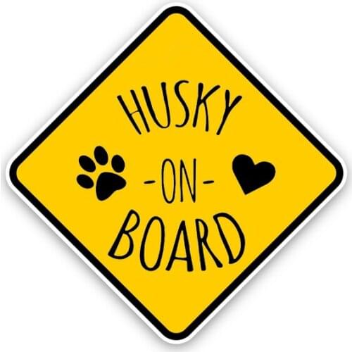 LLY-1280 HUSKY ON BOARD Car Sticker Fashion Decal PVC Cars Accessories Lovely Dog Print Decoration Waterproof Sunscreen Decal