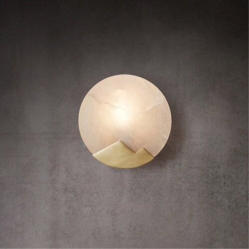 New Chinese copper wall light creative designer background aisle bedside bathroom marble wall lamp MJ
