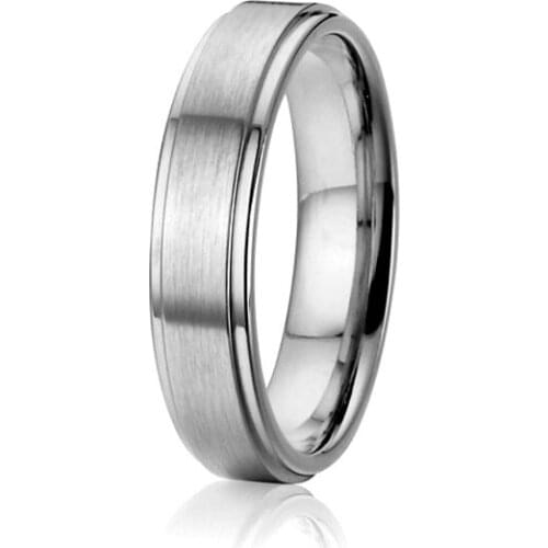 Custom pure titanium wedding band anniversary promise ring silver color men jewelry