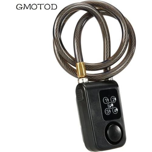 GMOTOD Electric Password Alarm Anti Theft Security Motorcycle Bike Luggage Lock Chain Guard Safe