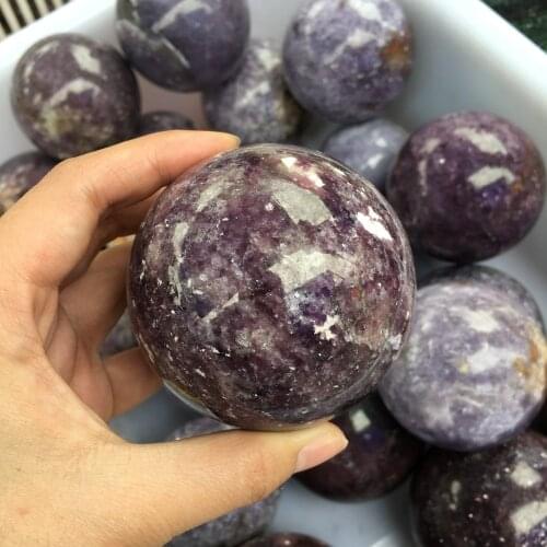 65mm Natura Purple Mica Ball Quartz Crystal Sphere Chakra Healing Crystal Stone Meditation Mineral Specimen Home
