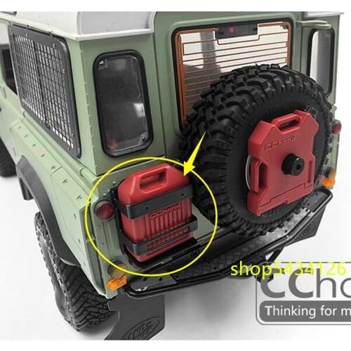 Plastic Red Spare Tires Fuel Tank Model For 1/10 Rc Car Traxxass Trx4 Defender 4WD D90 110 Axial Scx10 ii 90046 Rc Crawler Parts