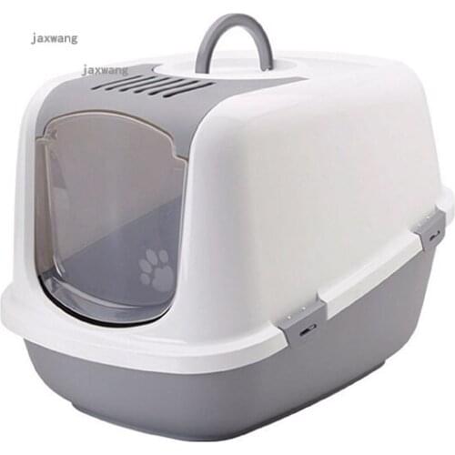 Fully Enclosed Cats Litter Box Front-entry Cat Toilet Anti-splashing Single-layer Kitty Bedpan Deodorizing Pet Sand Box Supplies