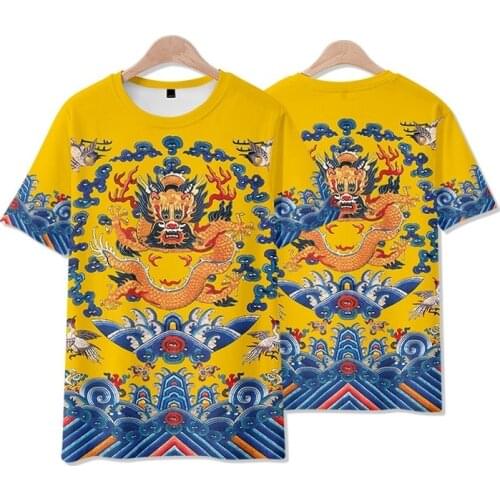 Holran Unisex Anime Cosplay 3D Print harajuku Dragon Phoenix Casual Breathable T-Shirt Tee T Shirt Top