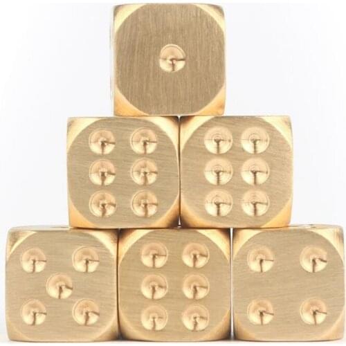 Manual Polishing Solid Brass Dice Club Bar Supplies Copper Alloy Drinking Dice Entertainment Accessories F20173548