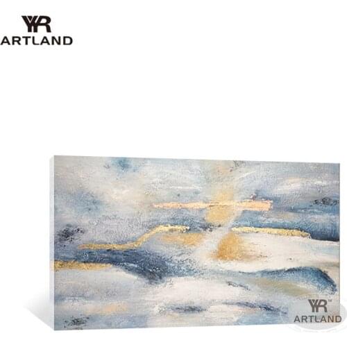 Modern home designs abstract painting simple gold foil picture for home decor Hand drawn oil painting on canvas for living room