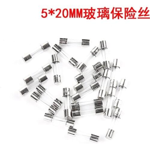 50pcs 5*20 Glass Fuse 250V 0.1A 0.2A 0.5A 1A 2A 3A 4A 5A 6A 7A 8A 10A 12A 15A 20A Quick Blow Glass Fuse 5x20mm