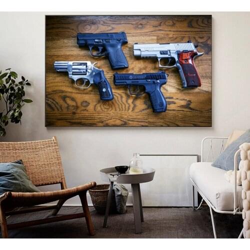 Airsoft Guns Poster Wall Art Modern Fashion Home Decor Canvas Painting Gun On The Wall Frameless Man Room Decor Gift