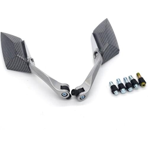 Carbon Style Alloy Custom Side Mirrors Motorcycle Street Sport Bike Cruiser Chopper Touring 8mm 10mm