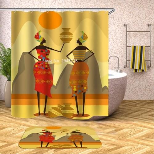 Character Butterfly Series Color Pattern Waterproof Mildewproof Washable Yellow Shower Curtain with Hook Bathroom Decoration