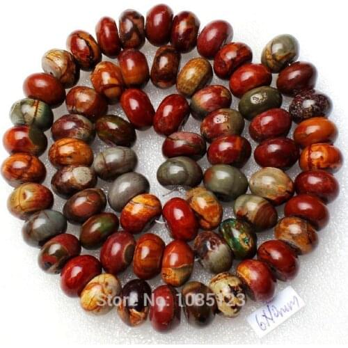 High Quality 5x8mm Natural Picasso Jaspers Stone Rondelle Shape Necklace Bracelet Jewelry Gem Loose Beads 15 Inch w2521