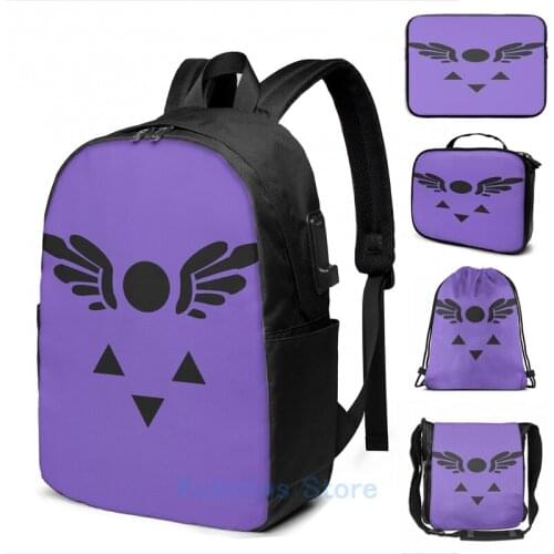 Funny Graphic print Undertale Deltarune Delta Rune USB Charge Backpack men School bags Women bag Travel laptop bag