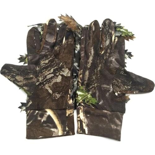 1Pair Outdoor 3D Camouflage Hunting Gloves Camo Anti-Slip Full Fingers Camping Cycling Fishing Sport Gloves Equipment