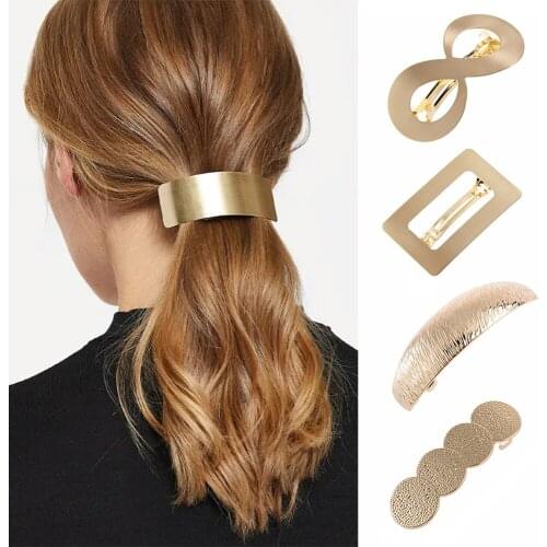 1PC Women Fashion Alloy Hair Clips Girls Geometric Horsetail Ponytail Holder Headwear Hairpins Barrettes New Hair Accessories