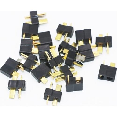 20pcs Black T Plug Connectors Male Female for Deans For RC Lipo Battery Helicopter (10pair)