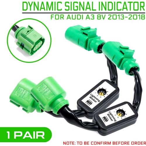 2Pcs Dynamic Add-on Module Cable Wire Harness For Audi A3 8V Left & Right Tail Light Turn Signal Indicator LED Taillight