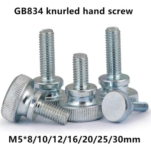 2pcs M5*8/10/12/16/20/25/30mm GB834 Step Knurled thumb screw Hand tighten Curtain wall Glass Lock Screws Thumbscrews