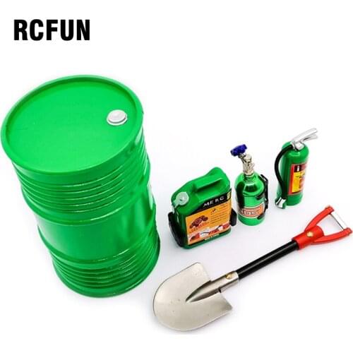 5pcs Metal Decoration Fuel tank oil drum nitrogen tank shovel fire extinguisher for 1:10 RC Rock Car TRX4 Axial SCX10 S275