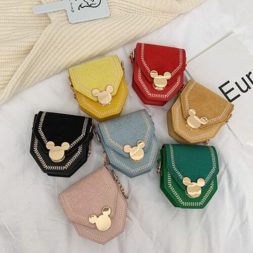 Disney cartoon Minnie Mickey child female decoration bag shoulder bag diagonal bag cute all-match messenger chain bag