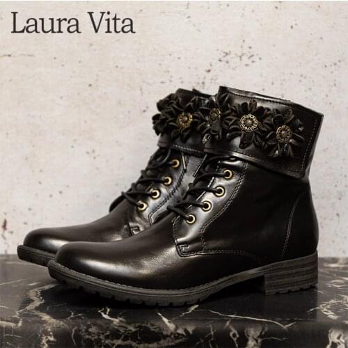 LAURA VITA Women's Wedge Ankle Boots