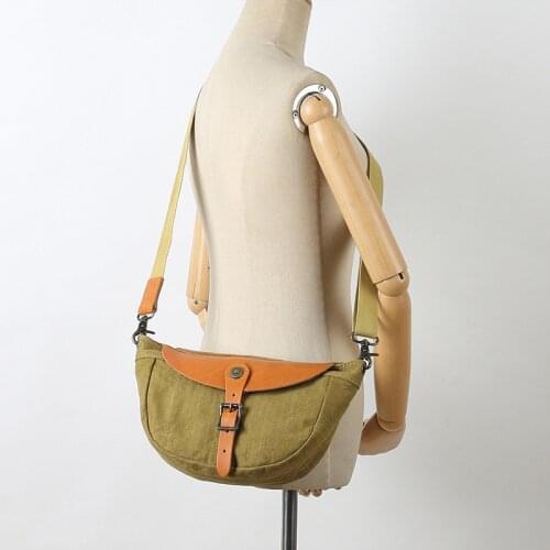 Small Crossbody Bags For Men 2020 New Twill Canvas Leather Shoulder Bag Male Fashion Trend Shell Style Messenger Hasp Casual Bag