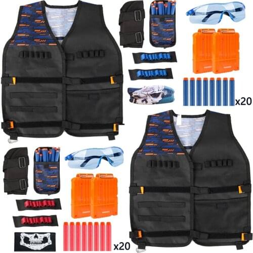 Outdoors Battle Equipment Set for Nerf Elite Gun Game Glasses For Nerf Accessories Bullet Magazine Blasters Clip Toys Ammo Armor