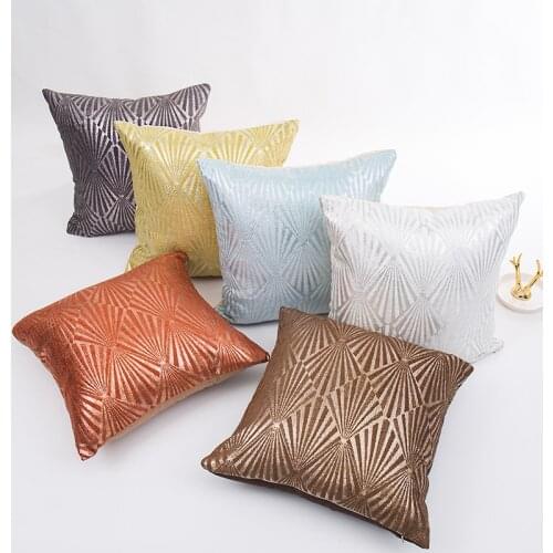 Chenille Pillow Case Cushion Cover Grey Yellow Silver Grey Coffee Leaves Home Decorative Pillow Cover 45x45cm