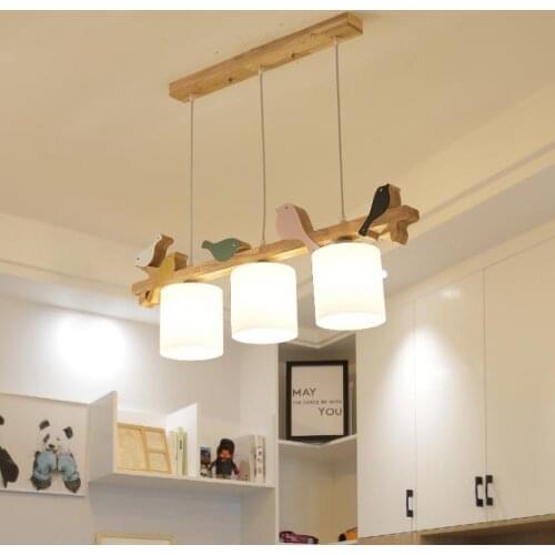 Nordic original carousel Pendant lamp new bird restaurant small chandelier led three creative personality simple bar lamp