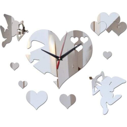 New hot diy wall clock home decoration modern wall clocks Quartz still life living room mirror acrylic material stickers