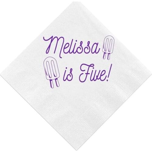 Popsicle Sweet Treat Birthday Personalized Napkins Birthday Napkins, Summer Birthday Napkins, Popsicle Napkins baby shower