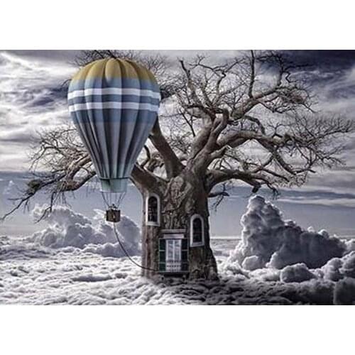 Landscape Full Square/Round 5D DIY Diamond Painting Hot Air Balloon 3D Embroidery Mosaic Rhinestones Art Stickers Pictures DF490
