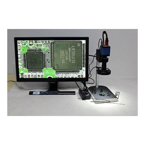 VGA HDMI dual interface industrial microscope 130 times video microscope HD HDMI 1080P microscope