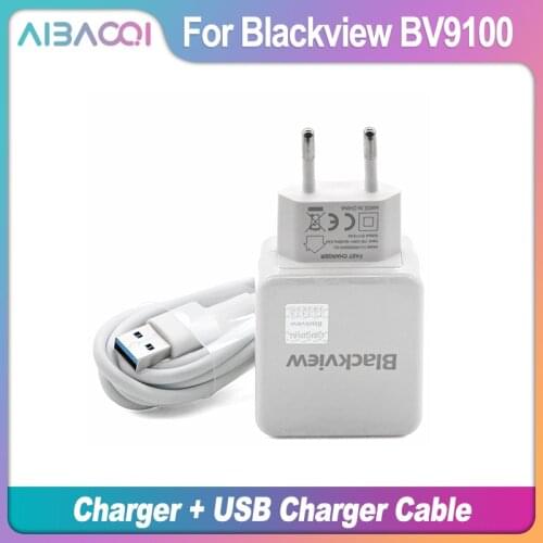AiBaoQi Brand New USB Adapter Charger EU Plug Travel Switching Power Supply+Usb Cable Data Line For Blackview BV9100 Phone
